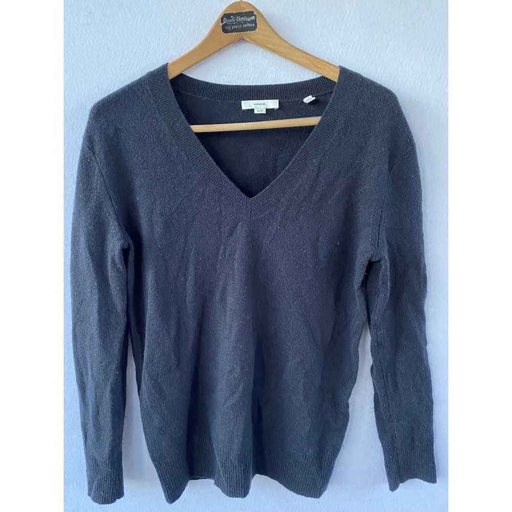 Vince‎ Cashmere Sweater Black Casual Long Sleeve Crew Neck Womens XS Cashmere
